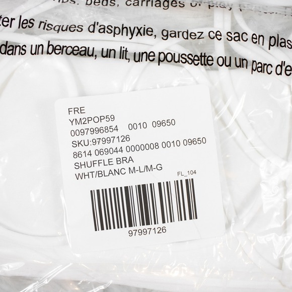 Free People White Sports Bra Size Medium Large Shuffle Bra Athletic Athleisure - Picture 5 of 5